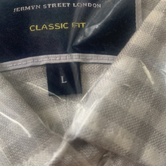 Linen Charles Tyrwhitt London New grey gingham checked men’s shirt L - Picture 6 of 9